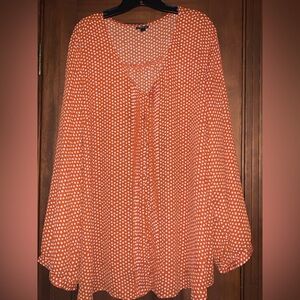 Torrid Women's Plus Size Orange Polka Dot Blouse